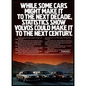 1984 Volvo Car Lineup Coupe Sedan Wagon Vintage Print Ad Sunset Mountains Photo